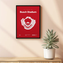 St. Louis Ballpark Poster, Busch Stadium Print, Mid Century Modern Baseball Poster, Spo-IFBL4N