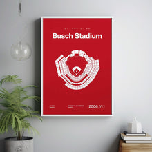 St. Louis Ballpark Poster, Busch Stadium Print, Mid Century Modern Baseball Poster, Spo-IFBL4N