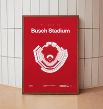 St. Louis Ballpark Poster, Busch Stadium Print, Mid Century Modern Baseball Poster, Spo-IFBL4N