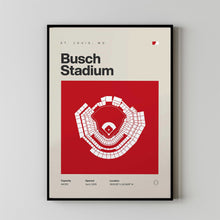St. Louis Ballpark Poster, Busch Stadium Print, Mid Century Modern Baseball Poster, Spo-W3IJTX