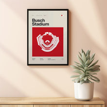 St. Louis Ballpark Poster, Busch Stadium Print, Mid Century Modern Baseball Poster, Spo-W3IJTX