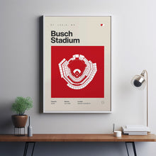 St. Louis Ballpark Poster, Busch Stadium Print, Mid Century Modern Baseball Poster, Spo-W3IJTX
