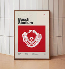 St. Louis Ballpark Poster, Busch Stadium Print, Mid Century Modern Baseball Poster, Spo-W3IJTX