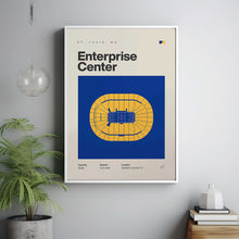 St. Louis Blues Poster, Enterprise Center Stadium Print, Mid Century Modern Hockey Post-HHHLSG