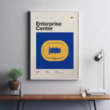 St. Louis Blues Poster, Enterprise Center Stadium Print, Mid Century Modern Hockey Post-HHHLSG