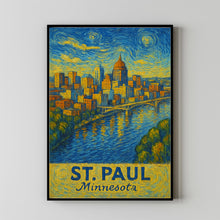 St. Paul City Print, St. Paul Travel Poster, Minnesota Travel Gift, St. Paul Van Gogh style Minnesota Poster, St. Paul Gift