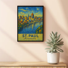 St. Paul City Print, St. Paul Travel Poster, Minnesota Travel Gift, St. Paul Van Gogh style Minnesota Poster, St. Paul Gift