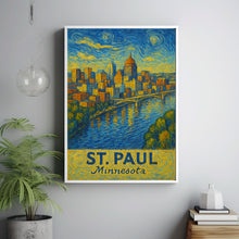St. Paul City Print, St. Paul Travel Poster, Minnesota Travel Gift, St. Paul Van Gogh style Minnesota Poster, St. Paul Gift
