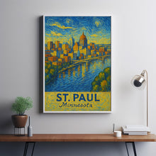 St. Paul City Print, St. Paul Travel Poster, Minnesota Travel Gift, St. Paul Van Gogh style Minnesota Poster, St. Paul Gift