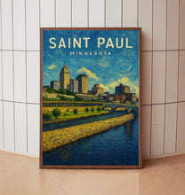 St. Paul Poster, St. Paul Framed Print, St. Paul Wall Art, Saint Paul Minnesota Decor, Minnesota Travel Poster Gift, Minnesota Map