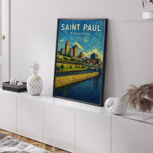 St. Paul Poster, St. Paul Framed Print, St. Paul Wall Art, Saint Paul Minnesota Decor, Minnesota Travel Poster Gift, Minnesota Map