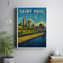 St. Paul Poster, St. Paul Framed Print, St. Paul Wall Art, Saint Paul Minnesota Decor, Minnesota Travel Poster Gift, Minnesota Map