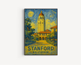 Stanford University Travel Poster, Stanford Travel Wall Art, California Stanford Wall Art, University Campus Travel Wall Decor