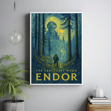 Star Wars Endor Travel Poster, Retro Travel Print, Tatooine, Hoth, Bespin A New Hope Empire Strikes Back, Star Wars Original Trilogy Prints