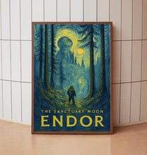 Star Wars Endor Travel Poster, Retro Travel Print, Tatooine, Hoth, Bespin A New Hope Empire Strikes Back, Star Wars Original Trilogy Prints
