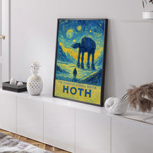 Star Wars Hoth Travel Poster, Retro Travel Print, Tatooine Bespin Endor A New Hope Empire Strikes Back, Star Wars Original Trilogy Prints