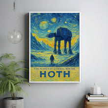 Star Wars Hoth Travel Poster, Retro Travel Print, Tatooine Bespin Endor A New Hope Empire Strikes Back, Star Wars Original Trilogy Prints
