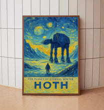 Star Wars Hoth Travel Poster, Retro Travel Print, Tatooine Bespin Endor A New Hope Empire Strikes Back, Star Wars Original Trilogy Prints