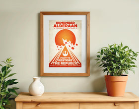 Star Wars Movie Poster Rebel Alliance Alderaan Retro Propaganda Sci-Fi Wall Art Print Gift 1173236913