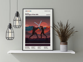 Star Wars Revenge of the Sith, Star Wars Poster, Star Wars Trilogy, Minimal Movie Poster, Movie Poster, Star Wars Gift, Gift for Him, Sith 1586430231
