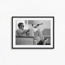 Steve McQueen Aiming a Pistol Revolver Print, Bullitt, Black and White Wall Art, Vintage Print, Photography Prints, Museum Quality Print 1606604330