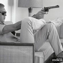 Steve McQueen Aiming a Pistol Revolver Print, Bullitt, Black and White Wall Art, Vintage Print, Photography Prints, Museum Quality Print 1606604330