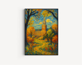 Stillwater Oklahoma Art Print, Oklahoma State University Poster, Illustrated College Town Decor