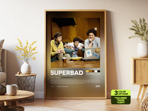 Superbad Poster, Jonah Hill, Retro Movie, Comedy Film, Seth Rogen, Print Art 4429588718