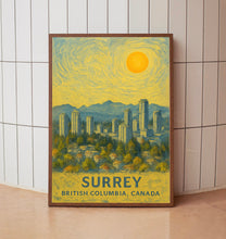 Surrey Poster Print, Surrey Travel Poster, Surrey Van Gogh Style Wall Art, Surrey, British Columbia, Canada
