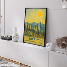 Surrey Poster Print, Surrey Travel Poster, Surrey Van Gogh Style Wall Art, Surrey, British Columbia, Canada