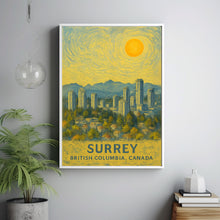Surrey Poster Print, Surrey Travel Poster, Surrey Van Gogh Style Wall Art, Surrey, British Columbia, Canada