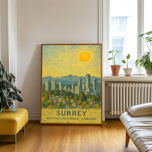 Surrey Poster Print, Surrey Travel Poster, Surrey Van Gogh Style Wall Art, Surrey, British Columbia, Canada