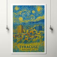 Syracuse Print New York, Syracuse Photo Poster, Syracuse Travel Wall Art, Syracuse Map Print, Syracuse Van Gogh Style Print, Wall Décor, USA