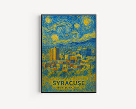 Syracuse Print New York, Syracuse Photo Poster, Syracuse Travel Wall Art, Syracuse Map Print, Syracuse Van Gogh Style Print, Wall Décor, USA