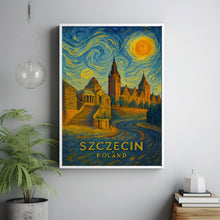Szczecin Poster Print, Szczecin Travel Poster, Szczecin Van Gogh Style Wall Art, Szczecin, Poland