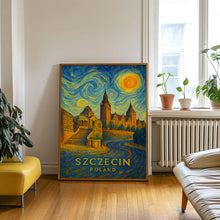 Szczecin Poster Print, Szczecin Travel Poster, Szczecin Van Gogh Style Wall Art, Szczecin, Poland