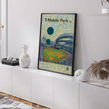T-Mobile Park Poster, Mariners Poster, Minimalist, Helvetica, Mid-Century Modern, Baseball Art, Baseball Stadium Poster, Seattle Mariners