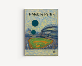 T-Mobile Park Poster, Mariners Poster, Minimalist, Helvetica, Mid-Century Modern, Baseball Art, Baseball Stadium Poster, Seattle Mariners