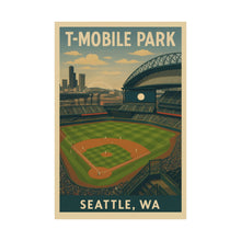 T-Mobile Park Seattle Vintage Travel Poster, Retro Baseball Stadium Wall Art, Seattle WA Print, Mariners Ballpark Illustration, 4423201036