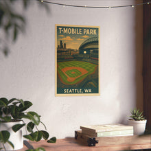 T-Mobile Park Seattle Vintage Travel Poster, Retro Baseball Stadium Wall Art, Seattle WA Print, Mariners Ballpark Illustration, 4423201036