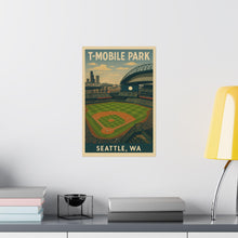 T-Mobile Park Seattle Vintage Travel Poster, Retro Baseball Stadium Wall Art, Seattle WA Print, Mariners Ballpark Illustration, 4423201036