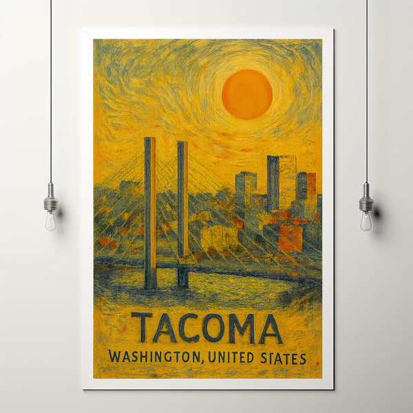 Tacoma Poster Print, Tacoma Travel Poster, Tacoma Minimalistic Wall Art, Tacoma, Washington, United States