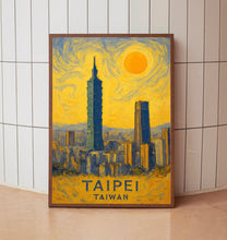 Taipei Poster Print, Taipei Travel Poster, Taipei Van Gogh Style Wall Art, Taipei, Taiwan