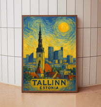 Tallinn Poster Print, Tallinn Travel Poster, Tallinn Van Gogh Style Wall Art, Tallinn, Estonia