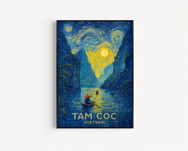 Tam Coc Travel Poster - Vietnam Wall Art Print, Illustration Poster, Artwork, Home & Office decor, Gift idea, Travel print, Ninh Binh print