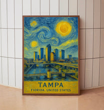 Tampa Poster Print, Tampa Travel Poster, Tampa Van Gogh Style Wall Art, Tampa, Florida, United States