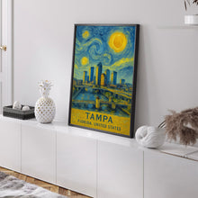 Tampa Poster Print, Tampa Travel Poster, Tampa Van Gogh Style Wall Art, Tampa, Florida, United States