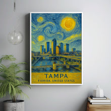 Tampa Poster Print, Tampa Travel Poster, Tampa Van Gogh Style Wall Art, Tampa, Florida, United States