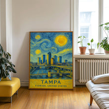 Tampa Poster Print, Tampa Travel Poster, Tampa Van Gogh Style Wall Art, Tampa, Florida, United States
