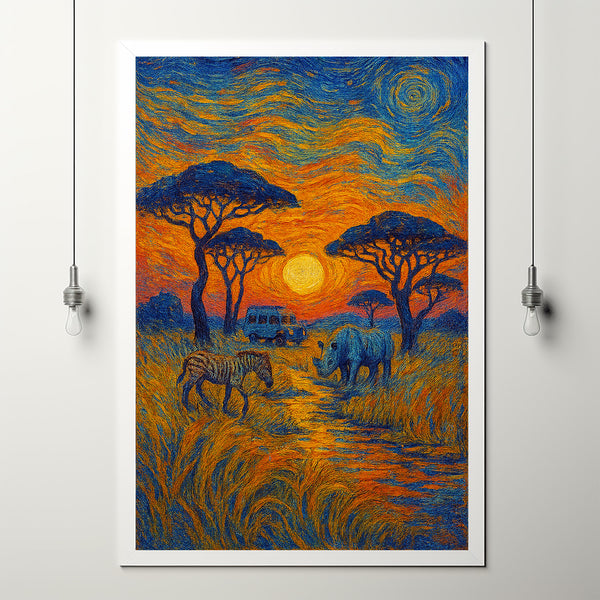 Tanzania Travel Print Wall Art, Tanzania - Africa City Print, Tanzania Travel Gift, Tanzania City Poster, Van Gogh style Travel Gift
